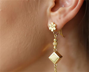 گوشواره زنانه مکعب آویز 537