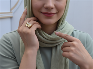 انگشتر زنانه موج دو تکه