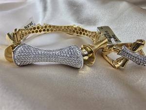 ست طلا دستبند و انگشتر استخوانی رستا